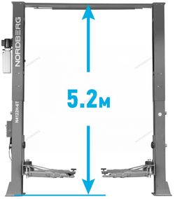 NORDBERG (N4122H1E-6G) Подъемник 380V 2х стоечный 6т с верхней синхронизацией (серый) LONG
