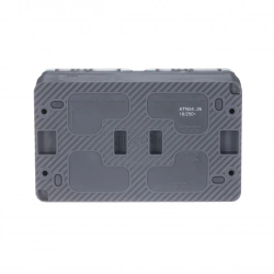 ATLASDESIGN PROFI IP54 О/У РОЗЕТКА двойная с заземлением со шторками, 16А, АНТРАЦИТ