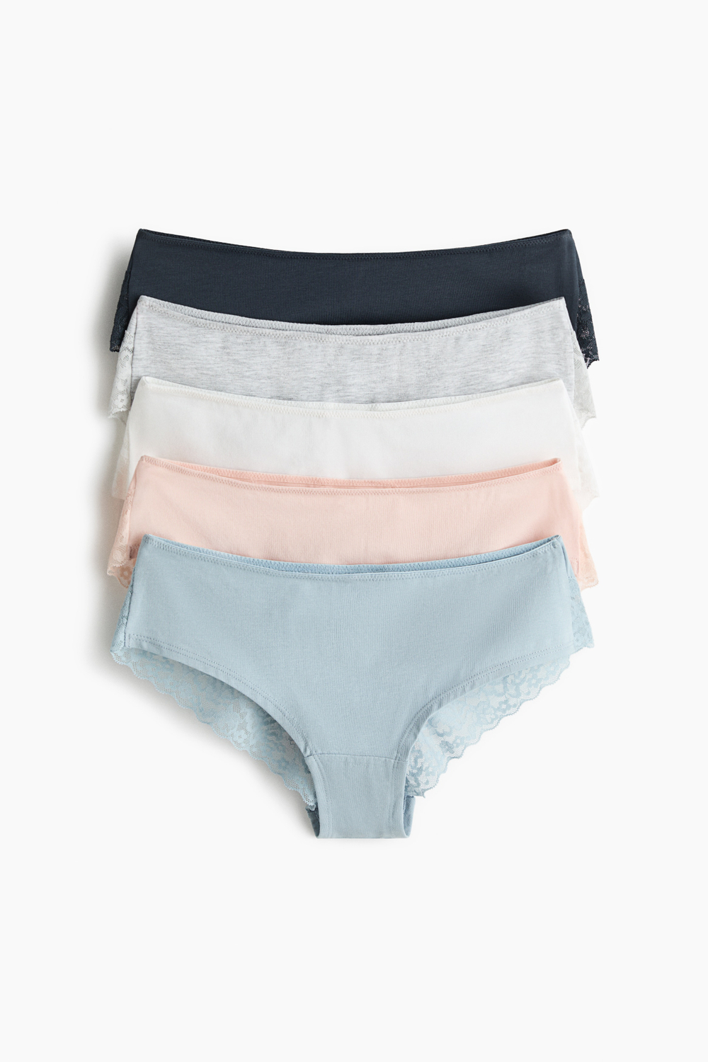Трусы-хипстеры из трикотажа и кружева, 5 шт. - H&M