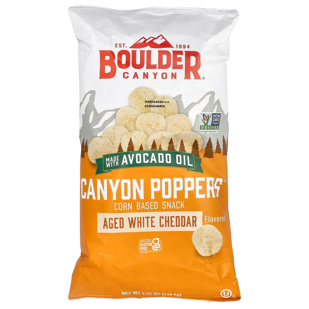 Boulder Canyon, Canyon Poppers™, выдержанный белый чеддер, 148,8 г (5,25 унции)