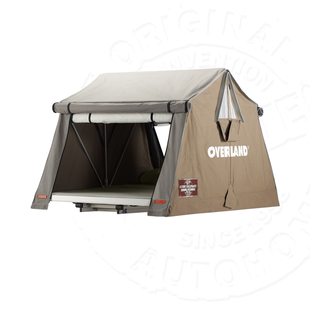 Палатка на крышу автомобиля AUTOHOME OVERLAND SMALL SAFARI EXPLORER, тент песочный, лестница 220 мм