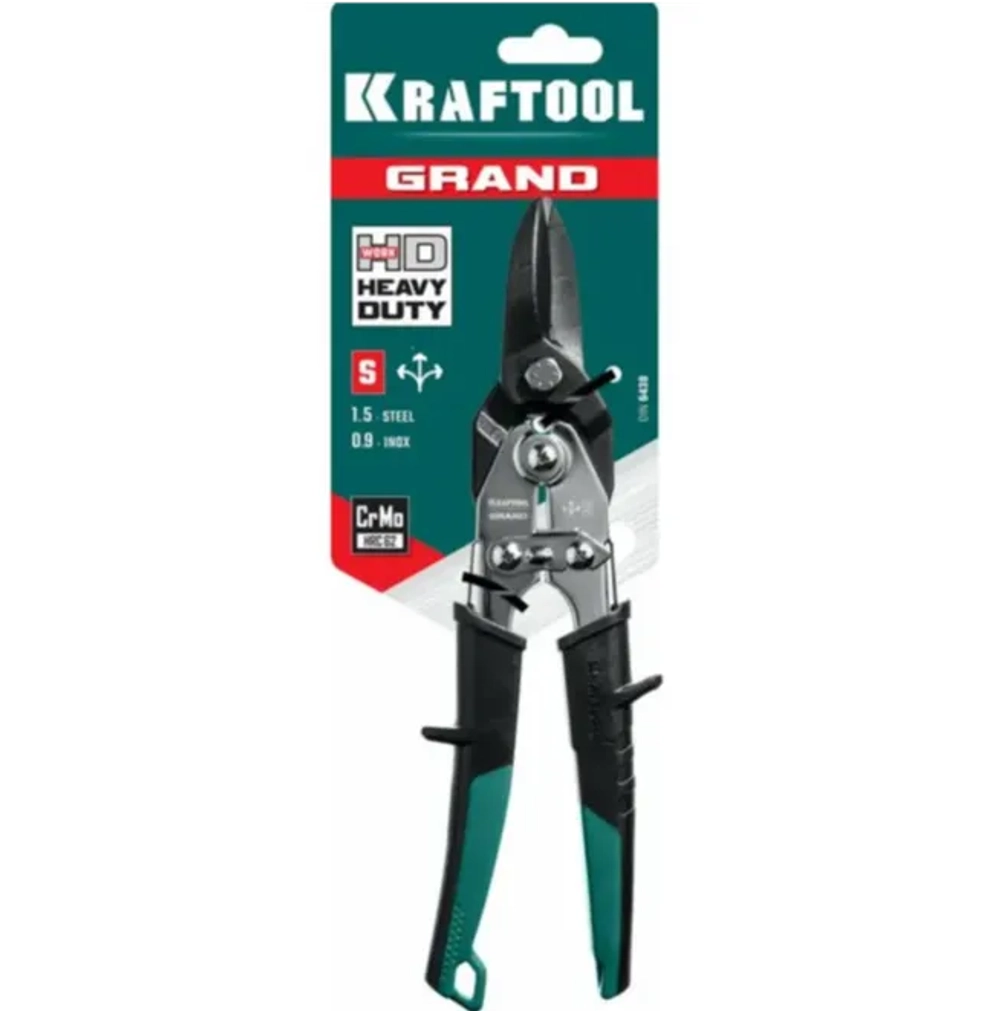 KRAFTOOL 260 ММ, ПРЯМЫЕ, CR-MO, НОЖНИЦЫ ПО ТВЕРДОМУ МЕТАЛЛУ