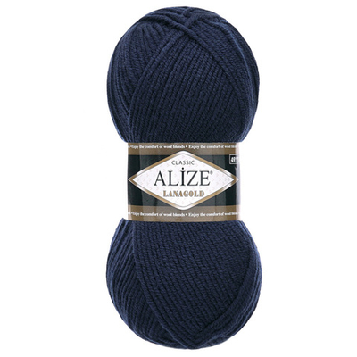 Пряжа Alize (Ализе) Lana Gold / уп.5 мот. по 100 г, 240м, 058 темно-синий A