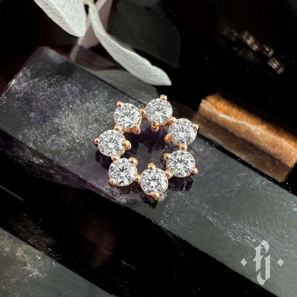 Накрутка "Dandelion" - Розовое золото - White CZ