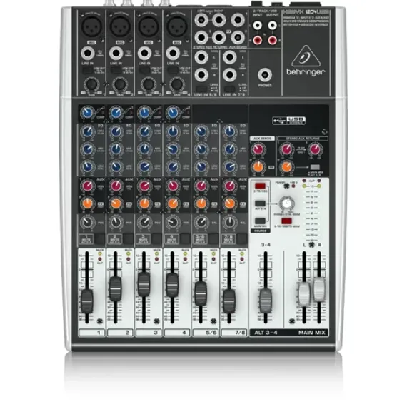 Behringer 1204USB - микшер, 4 моновхода , 2 стереовхода, 2 AUX-шины, USB