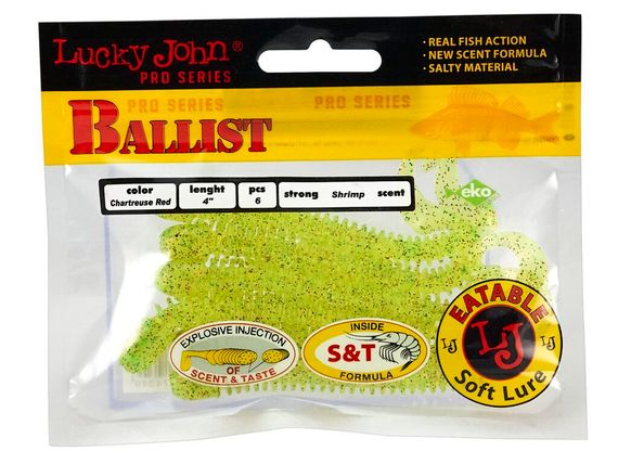 Твистеры съедобные LJ Pro Series BALLIST 4.0in (10,2 см), цв. S15, 6 шт.