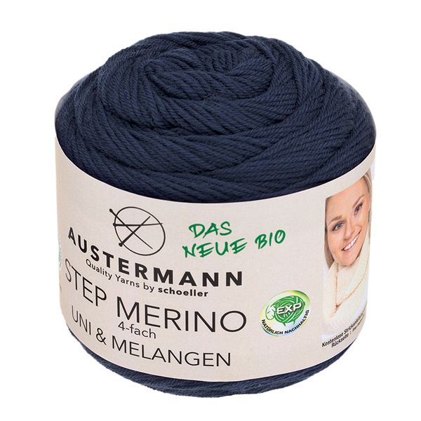 Пряжа Austermann (Аустерманн) Step Merino 4-fath Uni&Melangen Gots / уп.5 мот. по 100 г, 400м, морской