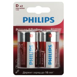 Батарейки Philips LR20P2B/51 D алкалиновые 2 шт. LR20-2BL Power (2/24/48/3360) | Philips