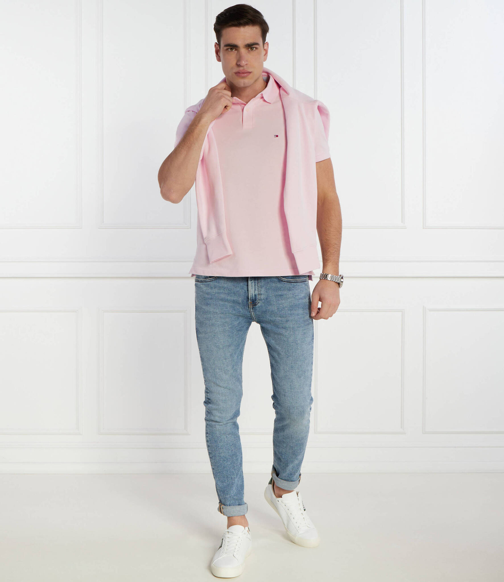 Поло Tommy Hilfiger - пудро-розовый(MW0MW17770)