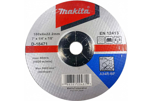 Диск шлифовальный по металлу 180x6x22.23 мм Makita D-18471