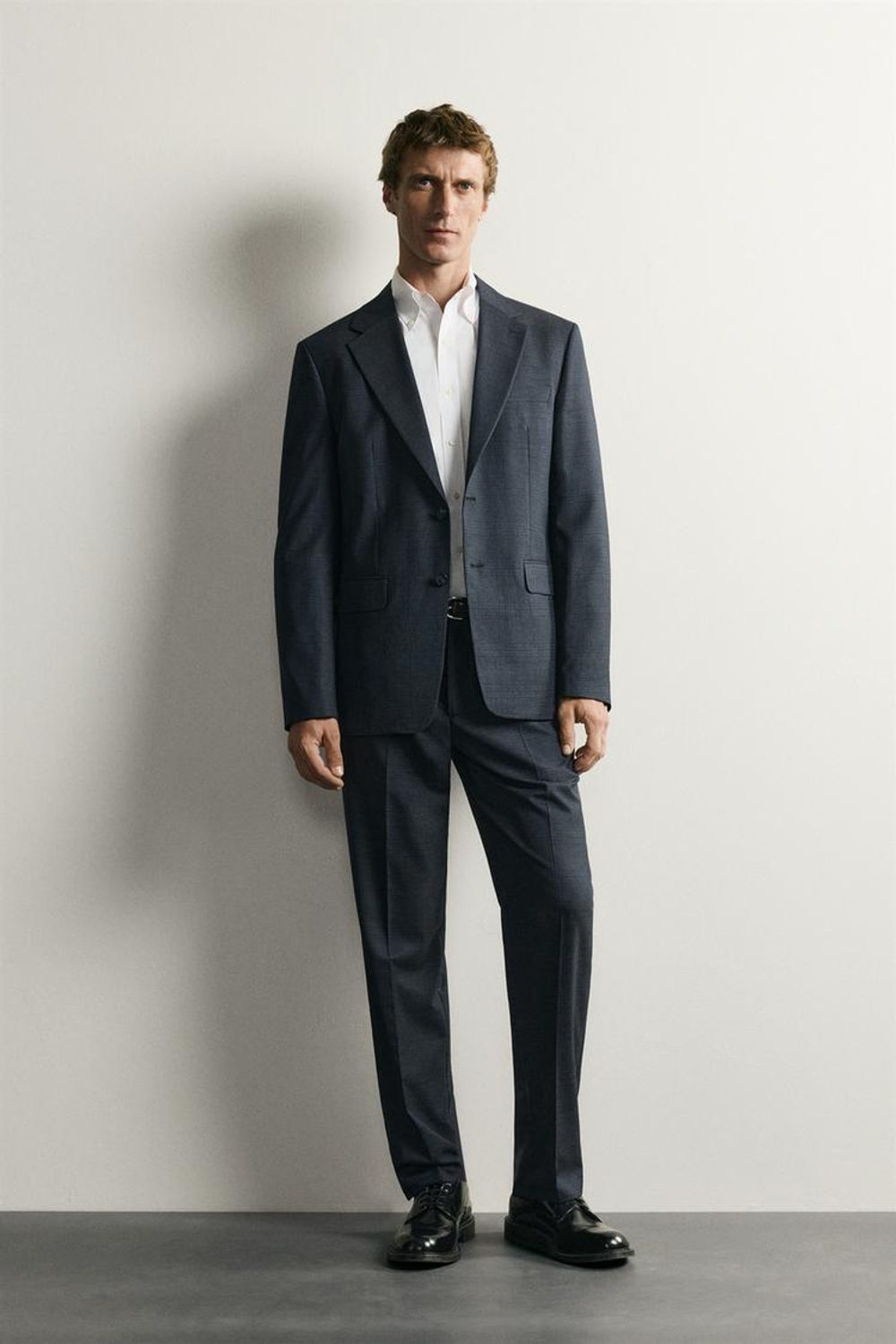 ZARA КЛАССИЧЕСКИЕ БРЮКИ В КЛЕТКУ, СИНИЙ