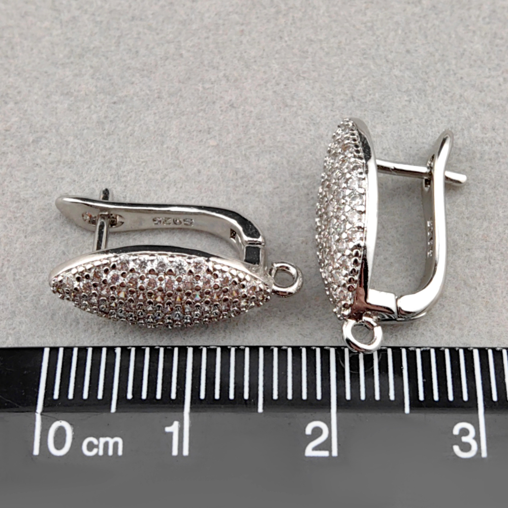 Швензы с фианитами 19,5х12x7,5 мм