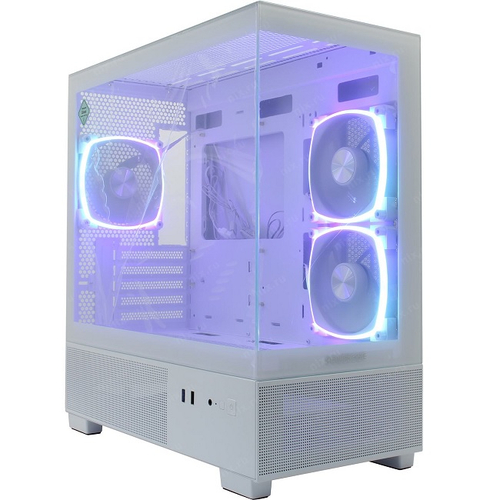 Корпус Mini-Tower PowerCase Vision Micro M3W TG ARGB, Micro-ATX, White (CVMMW-A3)