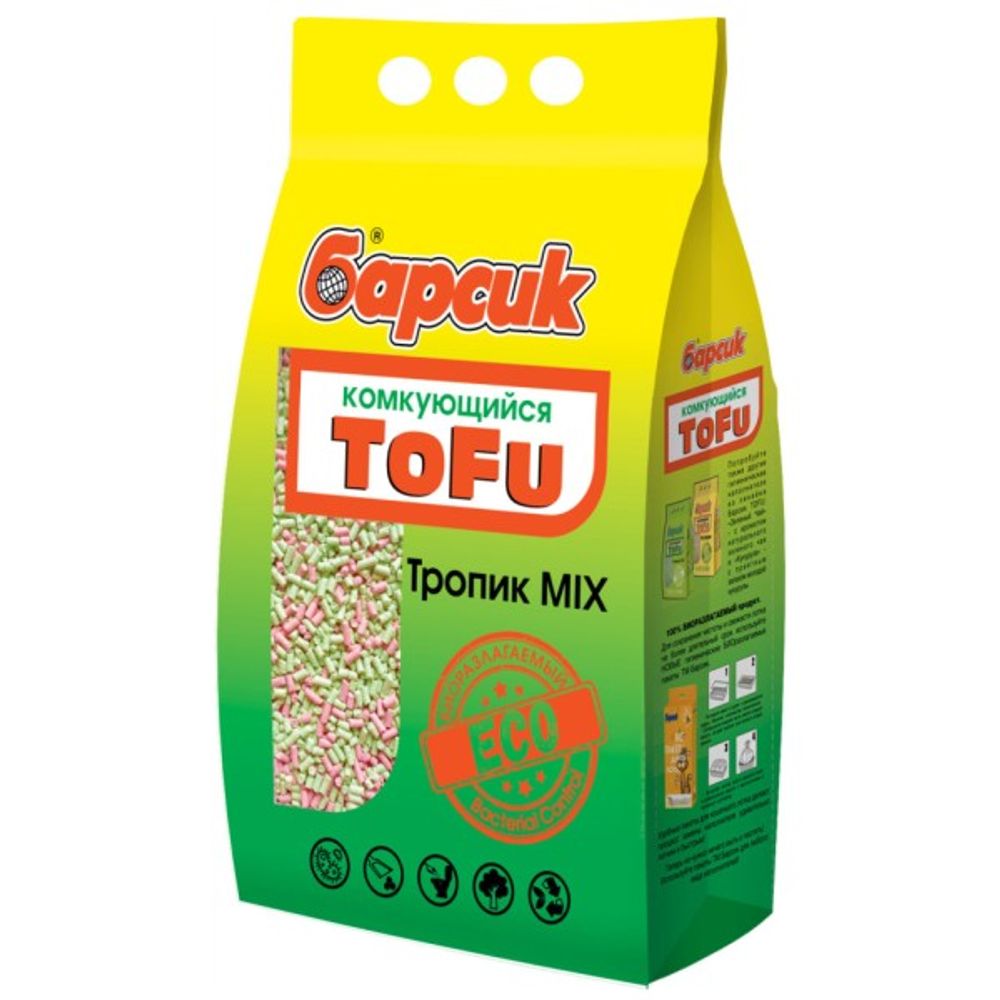 Наполнитель комк Барсик TOFU Тропик микс 4,54л