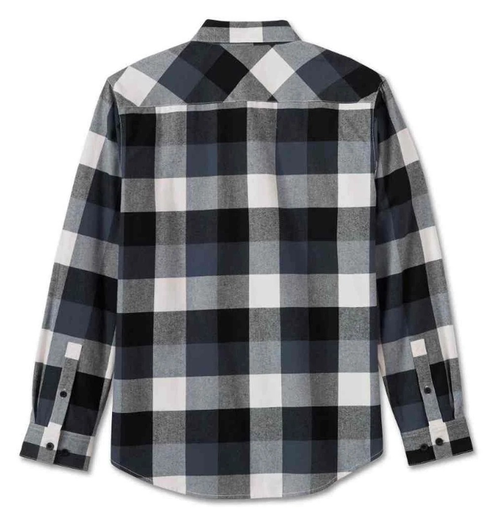 Рубашка Essence Long Sleeve Flannel Shirt Plaid Black & Blue Harley-Davidson