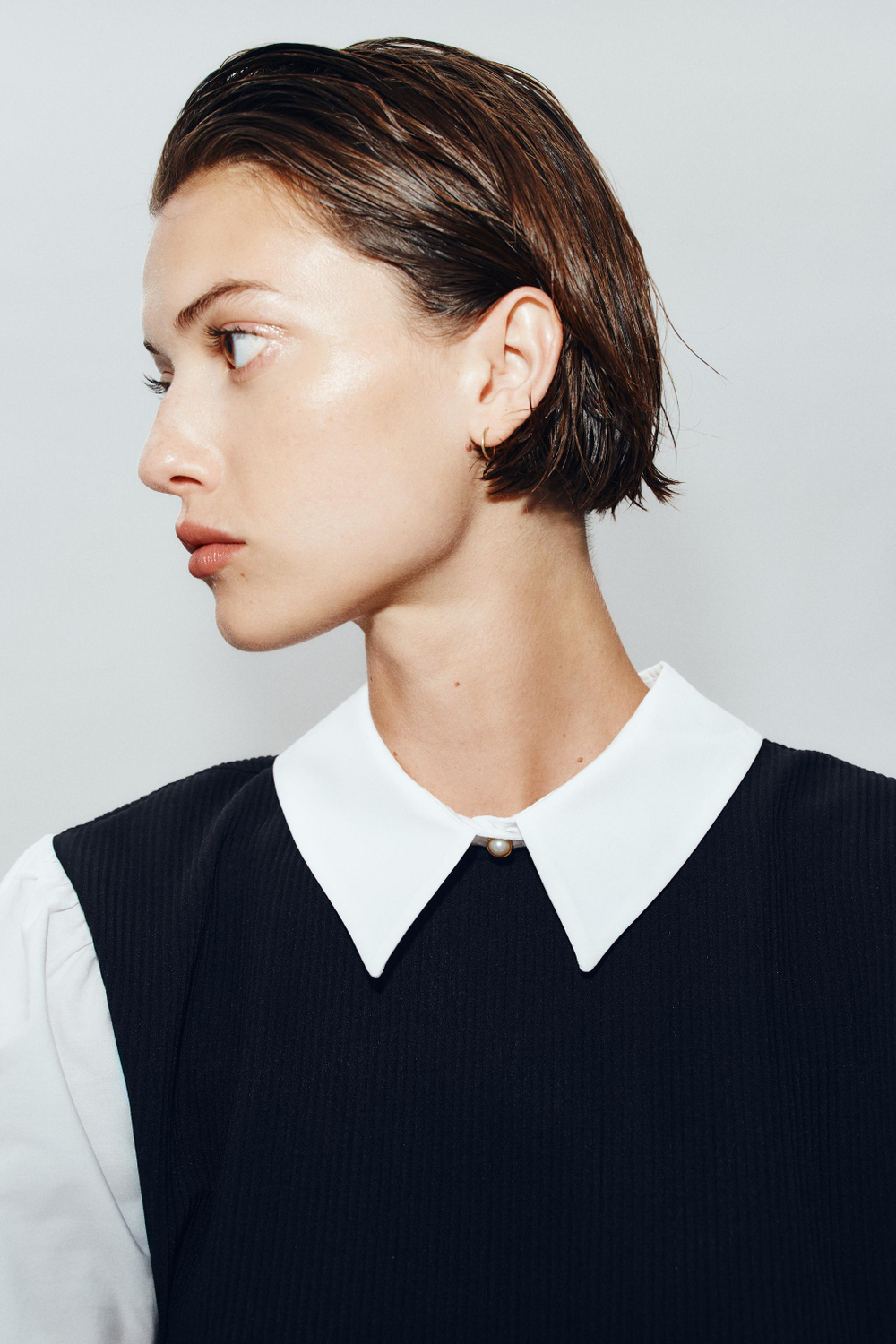 КОМБИНИРОВАННАЯ РУБАШКА ИЗ ПОПЛИНА — ZARA