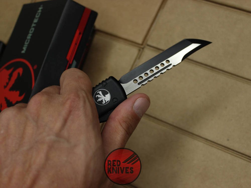 Нож Microtech Ultratech Helhound H/E - черная рукоять, черный клинок + запчасти RK-381