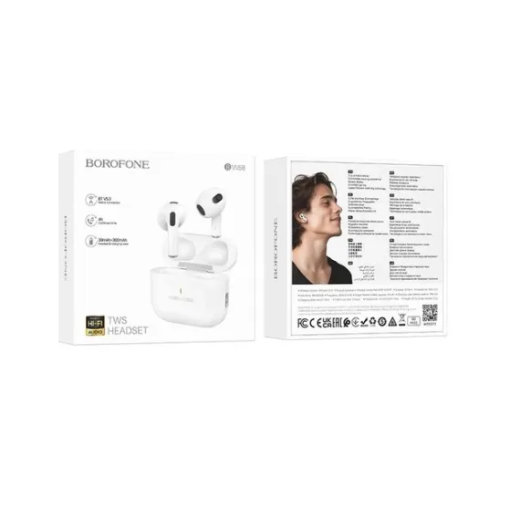 Qulaqlıq / Наушники / Headphones Беспроводные наушники BOROFONE BW58 True wireless stereo headset White