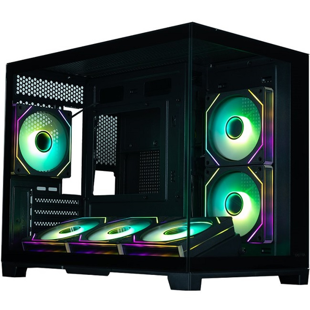 Корпус Mini-Tower XASTRA QW500M 6ARGB-C10-UC ARGB, Micro-ATX, черный (QW500M-6FM12A-C10-UC)