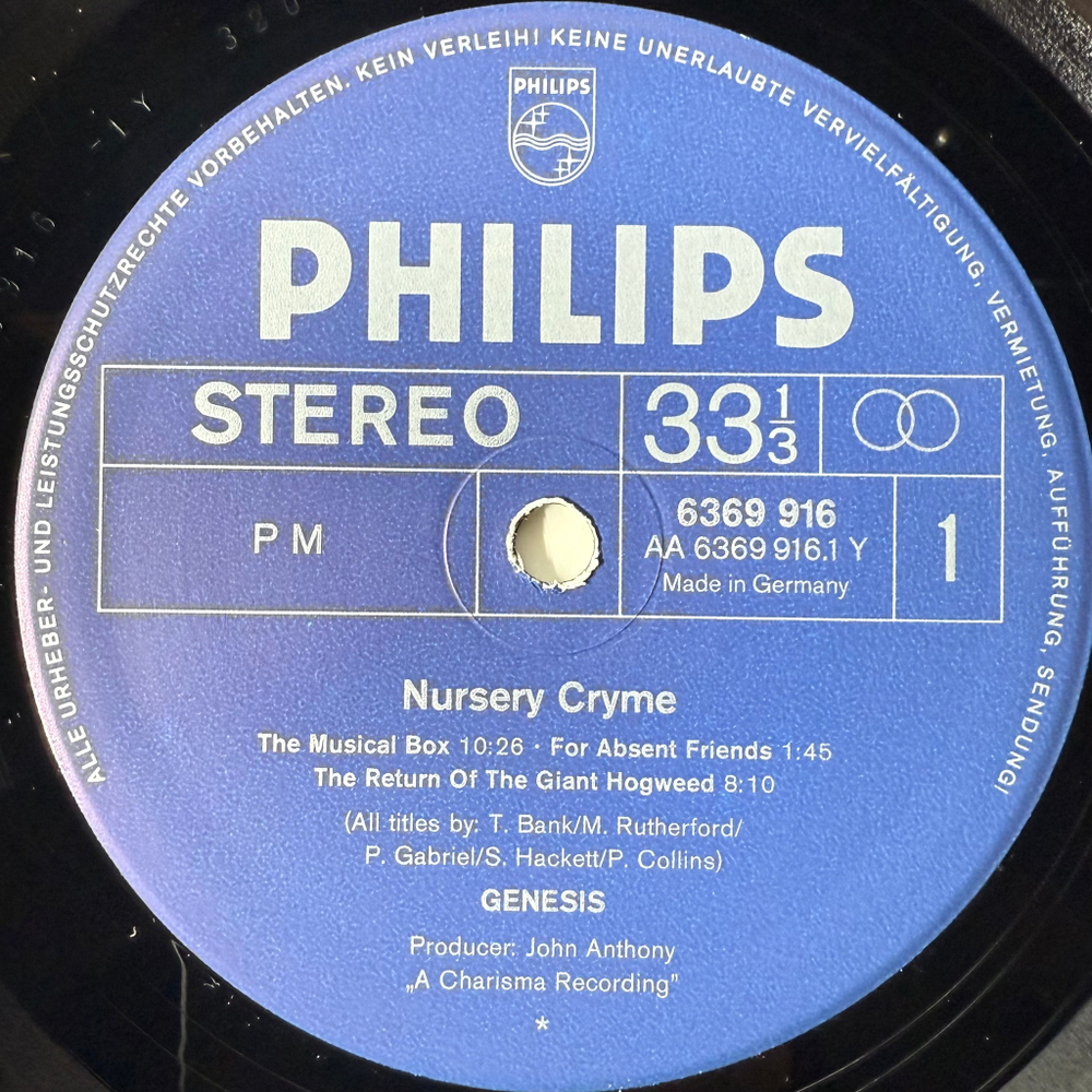 Genesis - Nursery Cryme (Германия 1971г.)