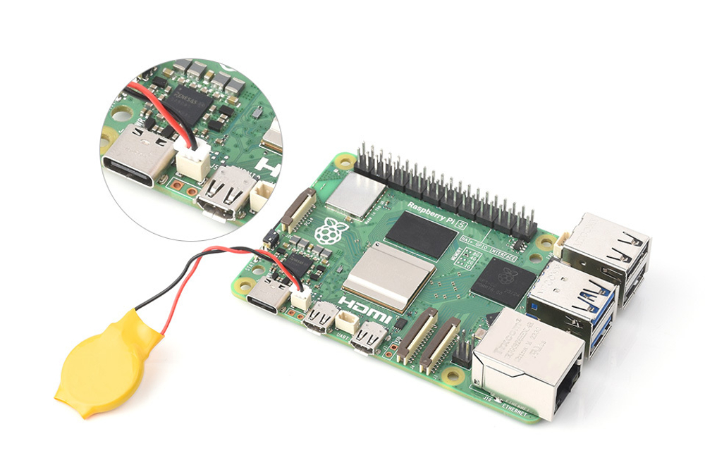 Аккумулятор RTC для Raspberry Pi 5, Waveshare RTC-Battery-A