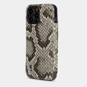 Чехол Benoit для iPhone 13 Pro из кожи питона серого цвета