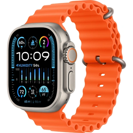 Умные часы Apple Watch Ultra 2 49 мм Natural Titanium Case GPS + Cellular, Orange Ocean Band