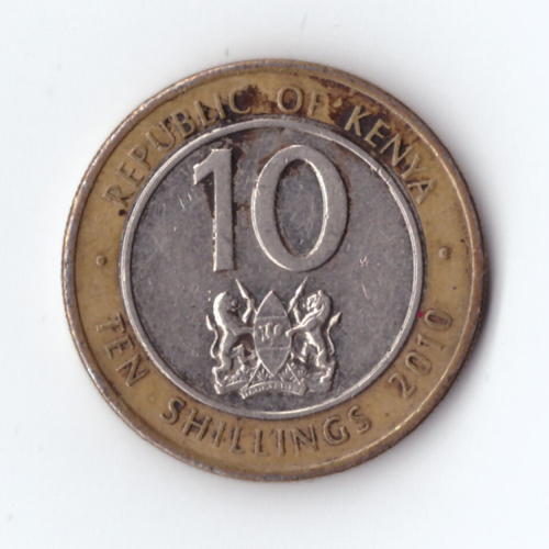 10 шиллингов 2010 Кения .биметалл