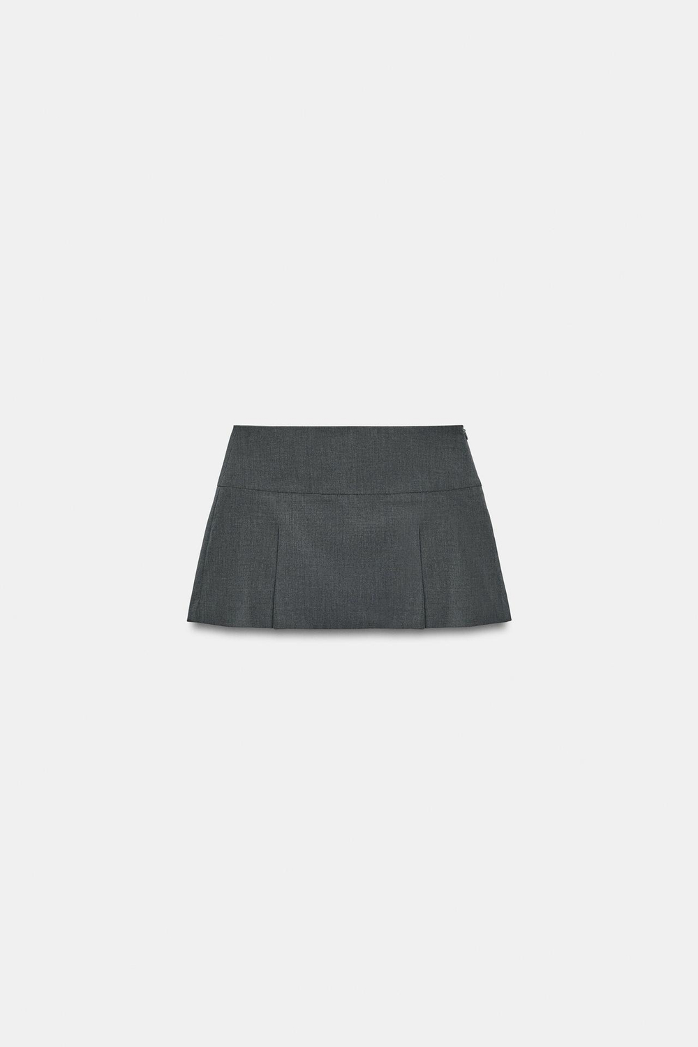 ZARA ЮБКА-ШОРТЫ В СКЛАДКУ, ТЕМНО-СЕРЫЙ