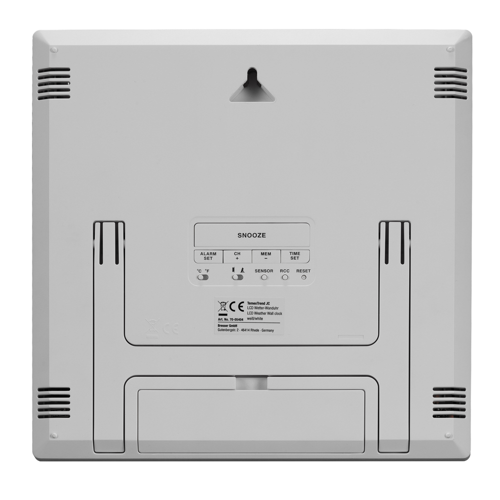 Настенные часы (погодная станция)  Bresser ClimaTemp JC LCD, белая