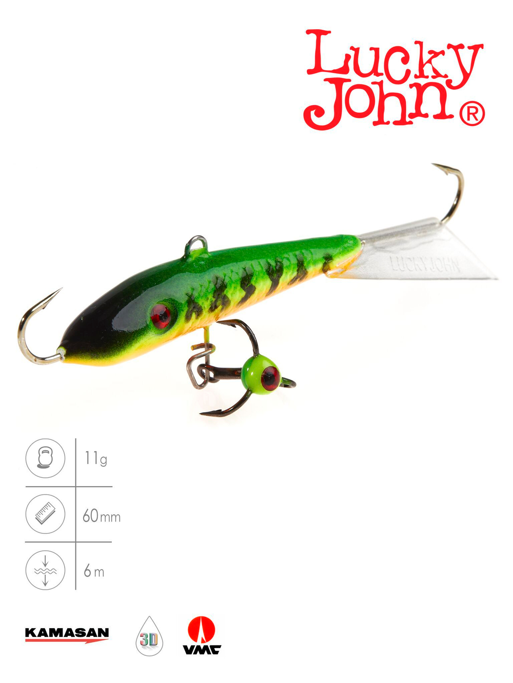 Балансир Lucky John FIN 4 с тр. 60мм/20 блистер