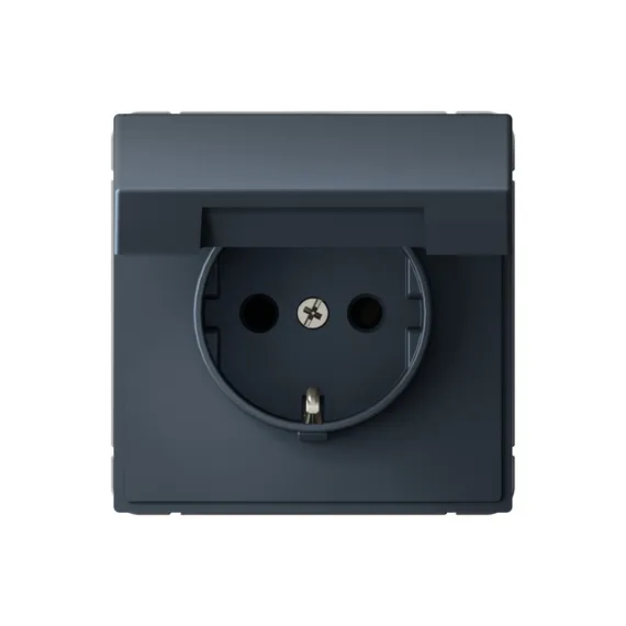 Розетка с крышкой Systeme Electric ArtGallery Грифель, самозажимные клеммы GAL000746S
