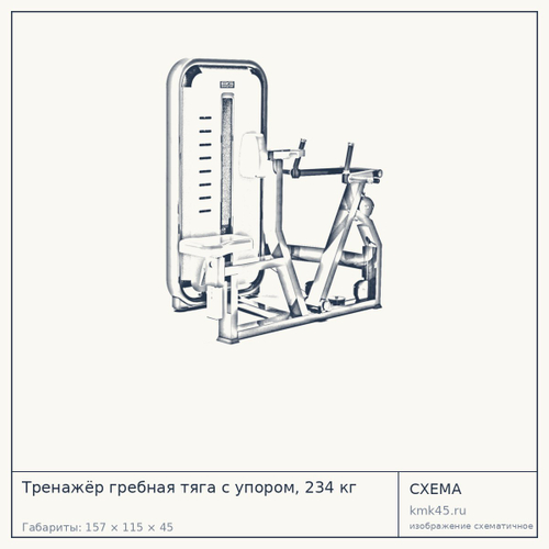 Тренажёр гребная тяга с упором, 234 кг — от 146 000 ₽