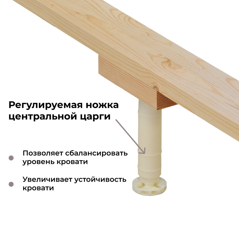 Кровать 160х200 Мадейра, двуспальная, деревянная из натуральной сосны, серая