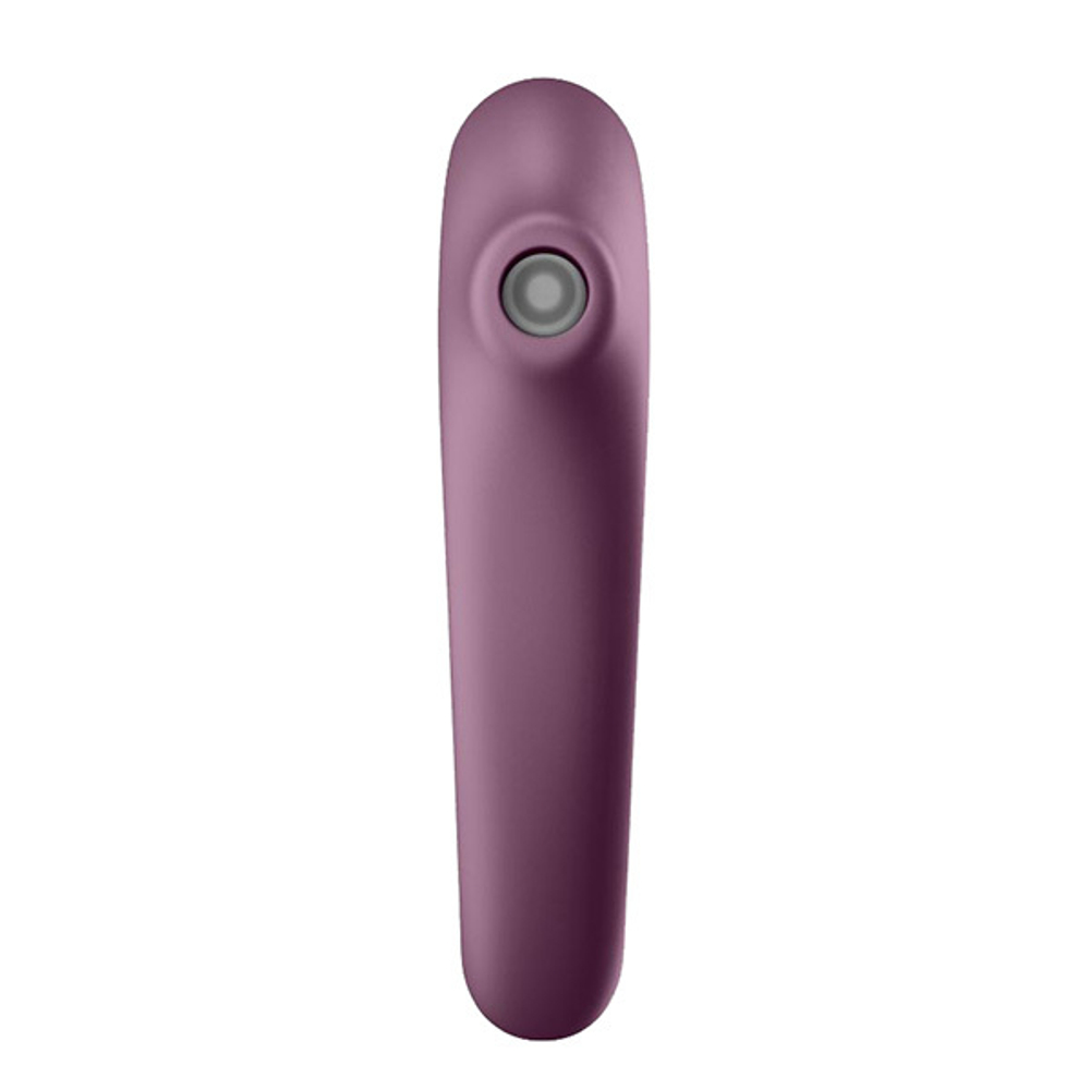 Фиолетовый вибромассажер 19см с вакуумной стимуляцией Satisfyer Dual Kiss