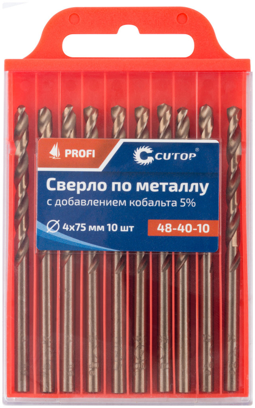 Сверло по металлу Cutop Profi с кобальтом 5%, 4 х 75мм (10шт) ---