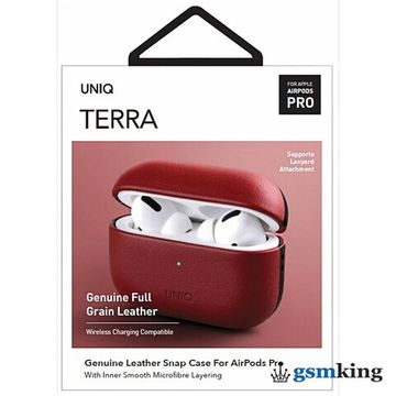Uniq Terra Genuine Leather for AirPods Pro 1 & 2 Red
