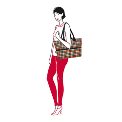Сумка shopper e1 glencheck red