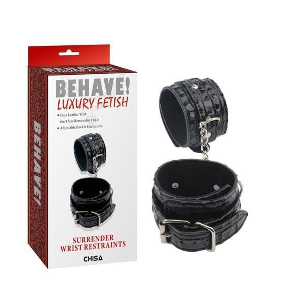 Черные наручники Surrender Wrist Restraints (Цвет: черный)