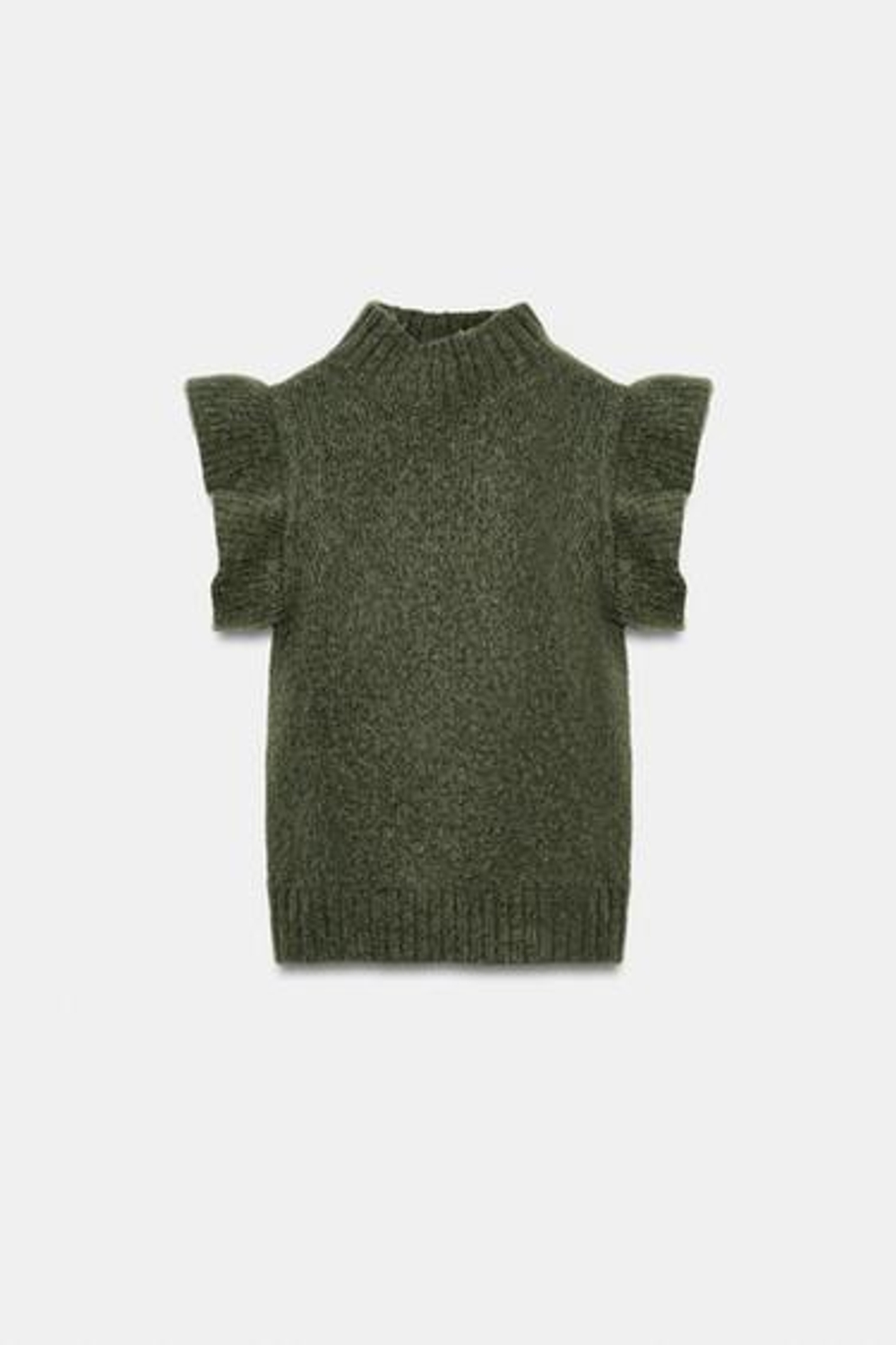 Шерстяной жилет с оборками - ZARA