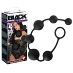 Силиконовые анальные шарики Black Velvets (Цвет: черный)
