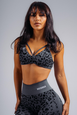 Топ Medium Support Leopard Sports Bra PRIMAL 854 Черный