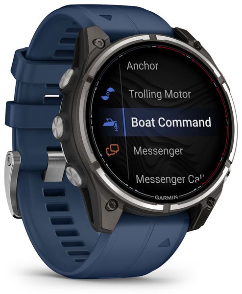 Умные часы Garmin Quatix 8 Pro 47 мм AMOLED Sapphire Titanium Синий | Captain Blue (010-03198-51 | 010-03198-50)