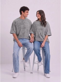 Футболка серый меланж  oversize  (54)