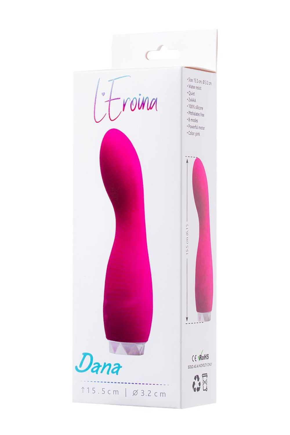 Розовый вибратор L EROINA - 15,5 см. (Цвет: розовый)
