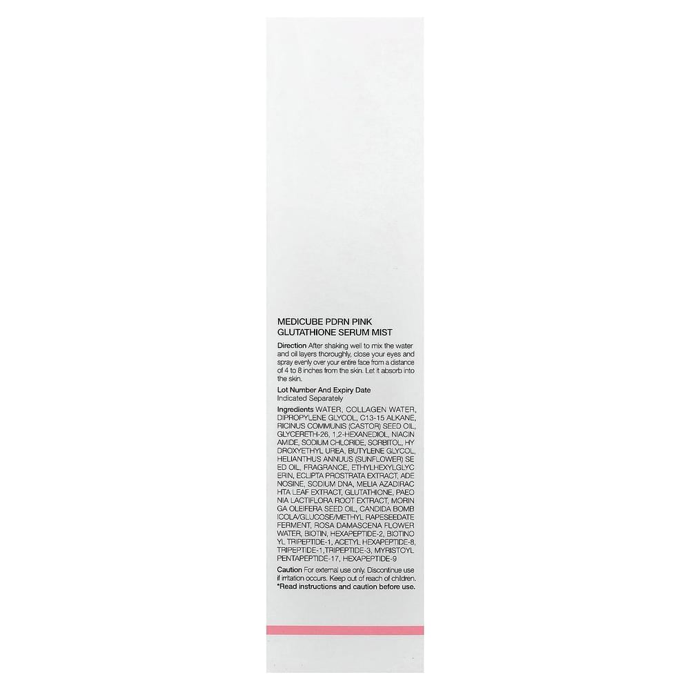 Medicube, PDRN Pink Glutathione Serum Mist, 100 мл (3,38 жидк. Унции)