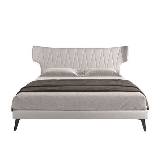 Кровать 7160/GC1801 Angel Cerda из светло-серой ткани 180x200