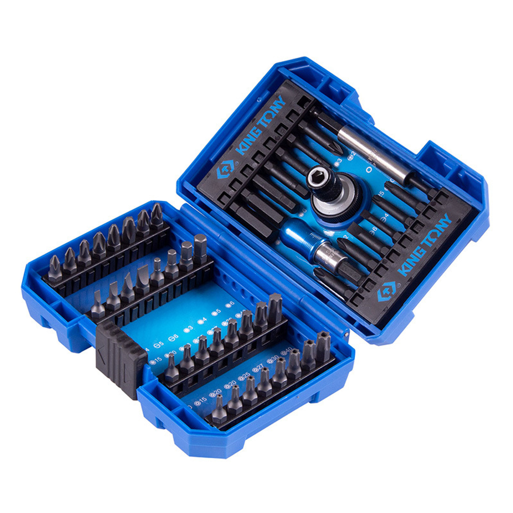 KING TONY (1048MR) Набор вставок (бит) 1/4", HEX, TORX, Phillips, Pozidriv, Slotted, 49 предметов