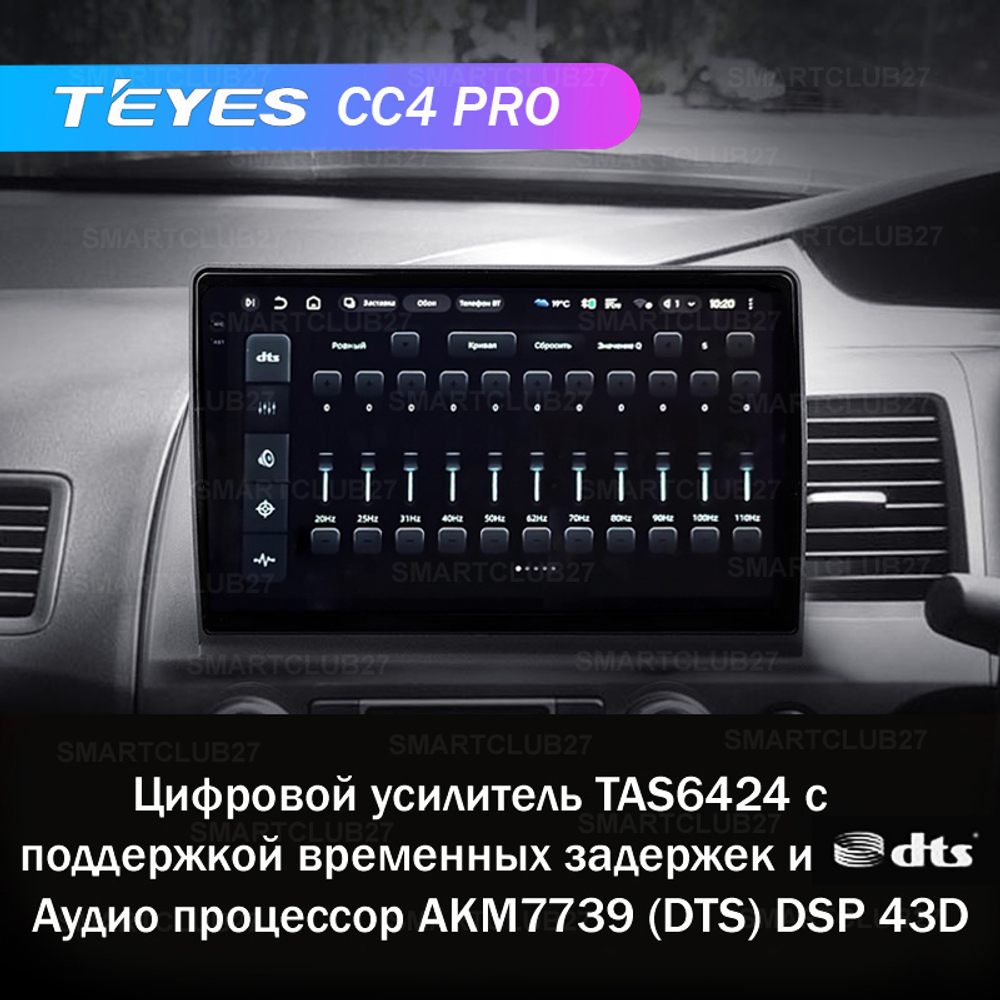 Teyes CC4 Pro 10,2" для Honda Civic 2005-2012 (прав)
