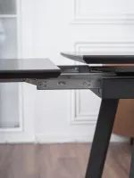 Стол керамика Рокс подстолье черное Каркас черный Столешница черная к/г 1400*900